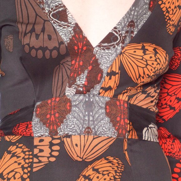 ISSA London Butterfly Wing Print Silk Dress - Picture 3 of 7